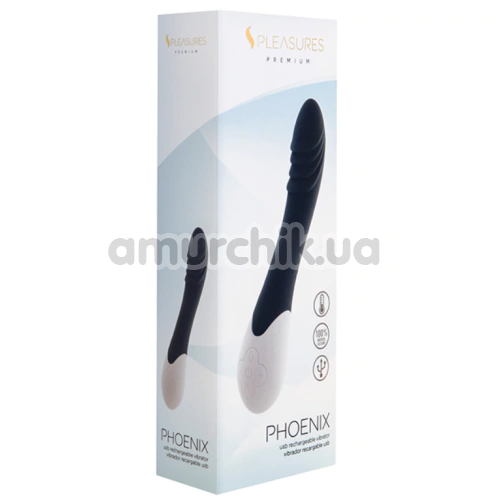 Вібратор для точки G з підігрівом S Pleasures Premium Phoenix, чорний