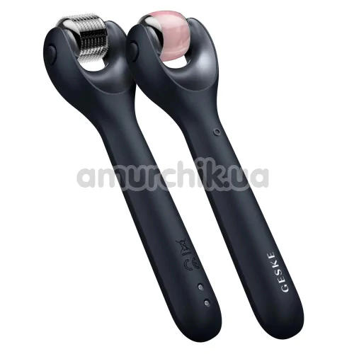 Массажер-роллер для лица с микроиглами Geske MicroNeedle Face Roller 9 in 1, черный