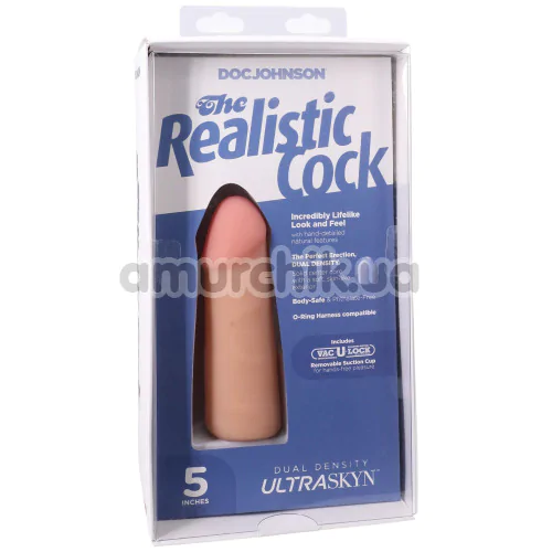 Фалоімітатор Doc Johnson The Realistic Cock 5, тілесний