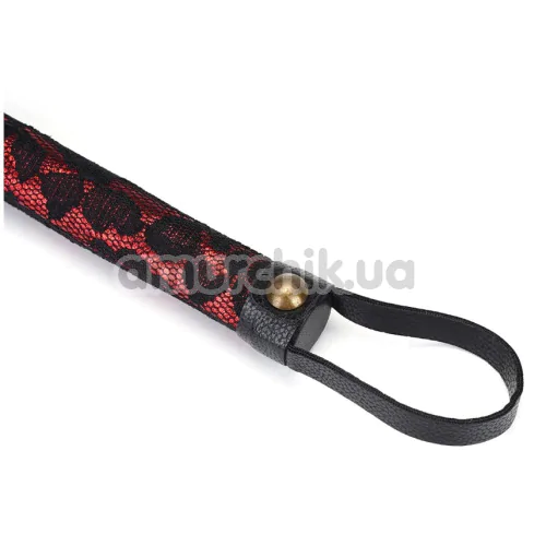 Флоггер Liebe Seele Victorian Garden Lace and Vegan Leather Flogger Whip, красно-черный