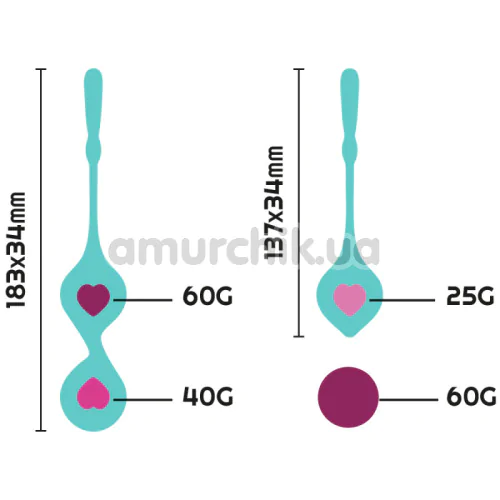 Набір вагінальних кульок Rithual Deva, бордовий