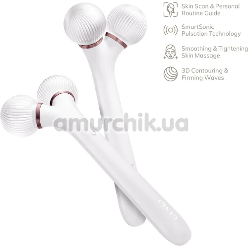 Ультразвуковий масажер для обличчя Geske Sonic Facial Roller 4 in 1, кремовий