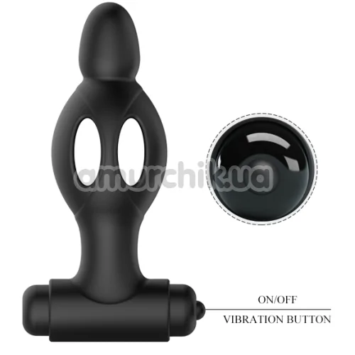 Анальная пробка с вибрацией MR Play Super Rower Silicone Vibrating Anal Plug, черный