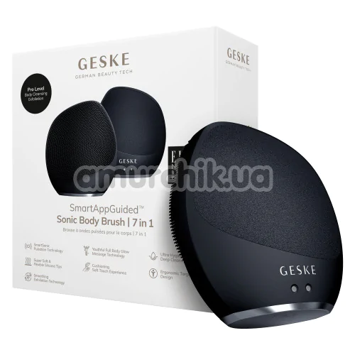 Ультразвуковая щетка для тела Geske Sonic Body Brush 7 in 1, черная