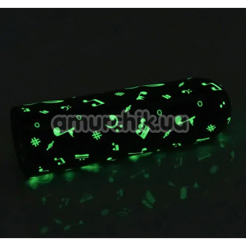 Кліторальний вібратор Music Massager Glow In The Dark, чорний