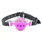 Кляп DS Fetish Mouth Silicone Ball Gag L, рожево-чорний - Фото №1