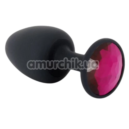 Анальная пробка с розовым кристаллом Dorcel Geisha Plug M, черная