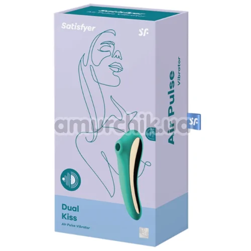 Симулятор орального секса для женщин с вибрацией Satisfyer Dual Kiss, зеленый