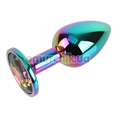 Анальная пробка с радужным кристаллом Matrix Mont Rainbow Gem Butt Plug S, радужная