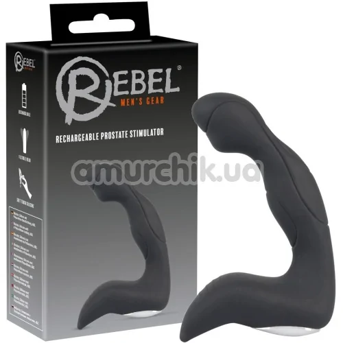 Вібростимулятор простати Rebel Mens Gear Rechargeable Prostate Stimulator, чорний