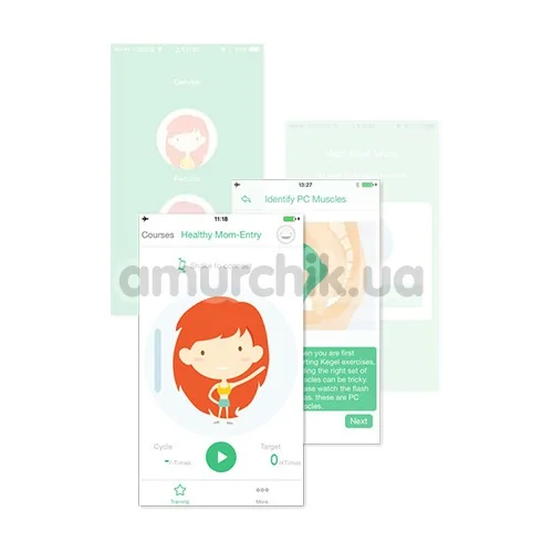 Вагинальные шарики Gballs 2 App - Petal Rose, розовые