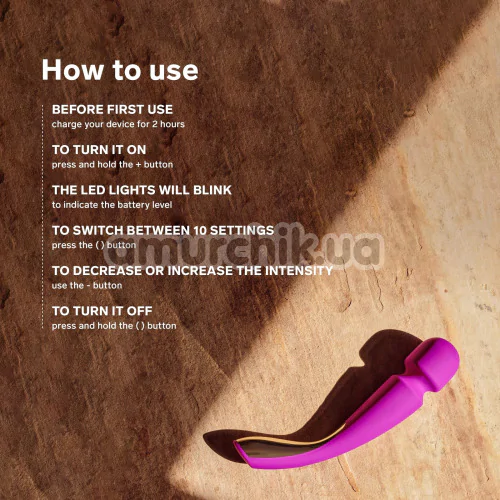Универсальный массажер Lelo Smart Wand 2 Medium Deep Rose (Лело Смарт Ванд 2), средний розовый