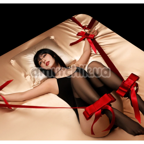 Бондажный набор Upko Bondage Fantasy Bowknot Bed Restraint Straps, красный