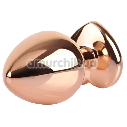 Анальна пробка з помаранчевим кристалом Matrix Mont Rose Gold Heart Butt Plug M, золота