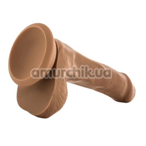 Фалоімітатор Dr. Skin+ Posable Shaft 6, світло-коричневий