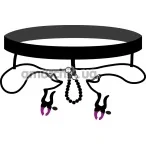 Трусики-стринги с зажимами для половых губ Bad Kitty Naughty Toys Pearl String with Silicone Clamps - Фото №1