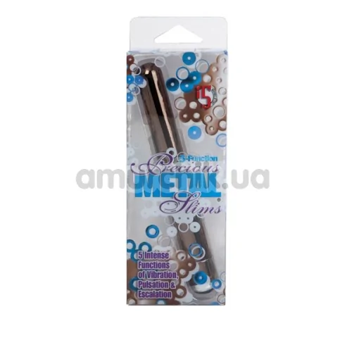 Вибратор 5-Function Precious Metal Slims, коричневый