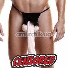 Труси-стрінги чоловічі Foot Long Thong з білим пенісом (модель NU24) - Фото №1
