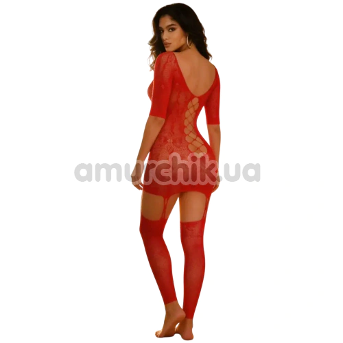 Комбинезон Star Night Bow Lace Bodystocking, красный