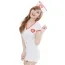Костюм медсестры Nurse белый: платье с подвязками + трусики-стринги + шапочка - Фото №2