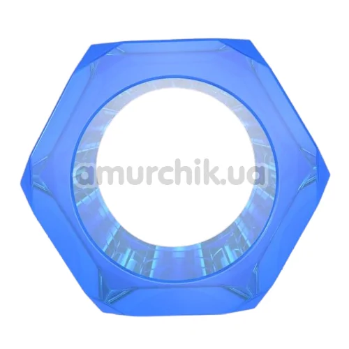 Эрекционное кольцо Get Lock Nust Bolts Cock Ring, синее - Фото №1
