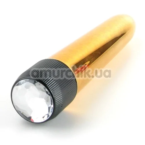 Вибратор Precious Metal Gems 17 см, золотой