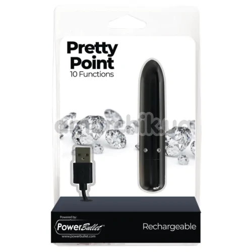 Клиторальный вибратор PowerBullet Pretty Point, черный