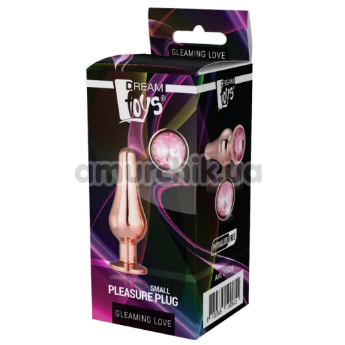 Анальна пробка з рожевим кристалом Gleaming Love Small Pleasure Plug, рожева
