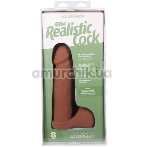 Фаллоимитатор Doc Johnson The Realistic Cock With Balls 8, светло-коричневый