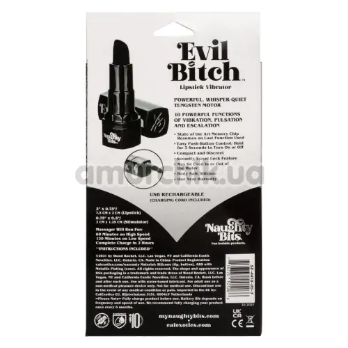 Клиторальный вибратор Evil Bitch Naughty Bits, черный