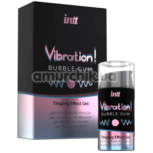 Возбуждающий гель с эффектом вибрации Intt Vibration Bubble Gum Tingling Effect Gel - жвачка, 15 мл