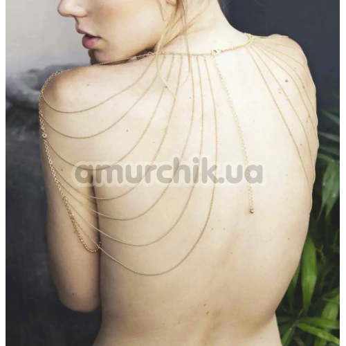 Прикраса для тіла Bijoux Indiscrets The Magnifique Collection Chain Shoulder And Back Jewellery, золота