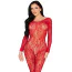 Комбинезон Leg Avenue Crotchless Fishnet Bodystocking Flower, красный - Фото №6