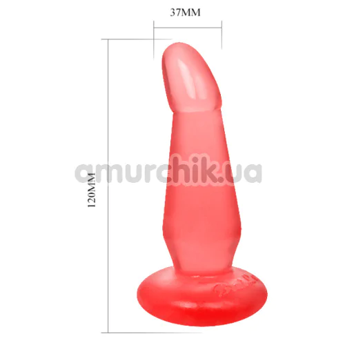 Анальная пробка Butt Plug Hungry с загнутой головкой, красная