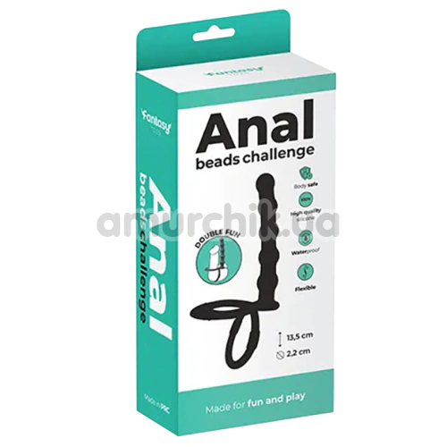 Анальная насадка Fantasy Toys Anal Beads Challenge, черная