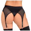 Трусики для страпона з підв'язками для панчіх Bad Kitty Thong With O-Ring, чорні - Фото №2