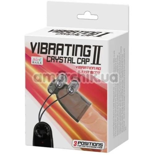 Мастурбатор для голівки члена з вібрацією Vibrating Crystal Cap II, чорний