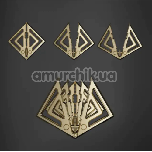 Зажимы для сосков Lockink Adjustable Metal Nipple Clamps with Heavy Pendant, золотые