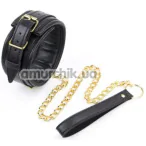 Ошейник с поводком DS Fetish Collar With Leash, черный - Фото №1