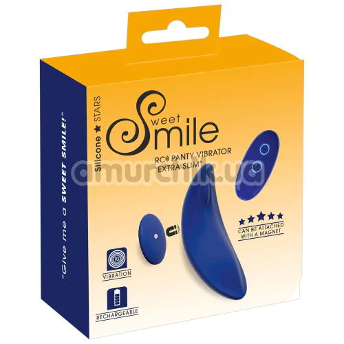 Кліторальний вібратор Sweet Smile RC Panty Vibrator Extra Slim, синій