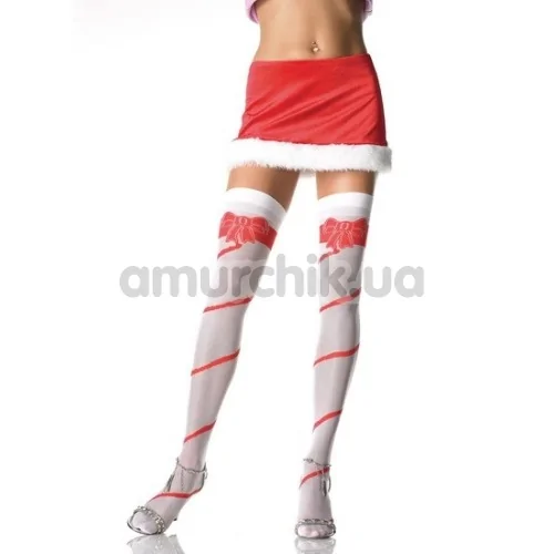 Панчохи Lycra Thigh Hi W / Woven Wrapped Ribbon, білі