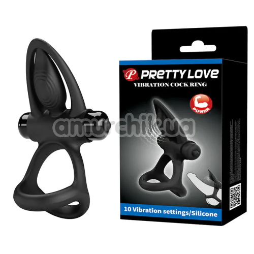 Виброкольцо для члена Pretty Love Vibration Cock Ring, черное