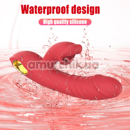 Вібратор з поштовхами Emma Thrusting Dildo Vibrator, червоний