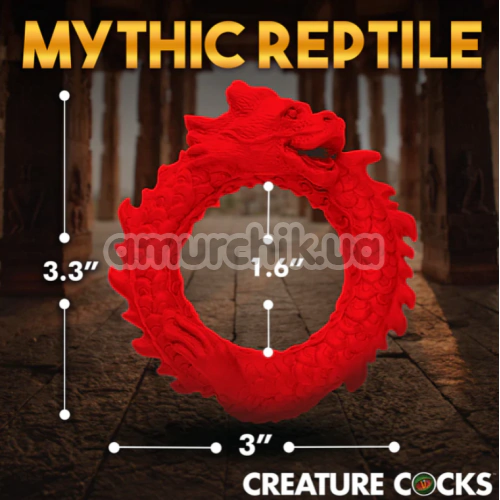Эрекционное кольцо Creature Cocks Rise Of The Dragon, красное