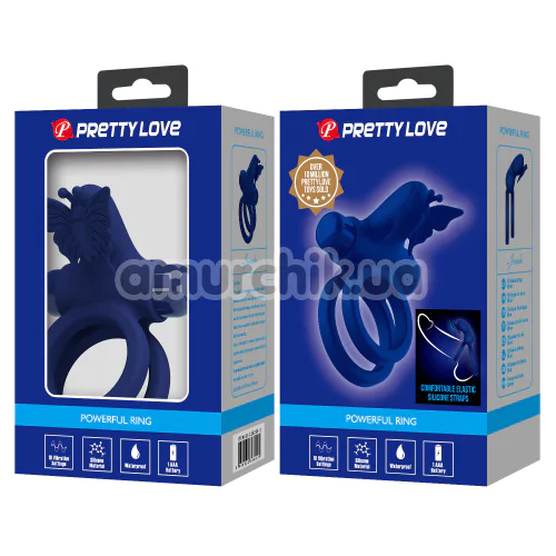 Виброкольцо для члена Pretty Love Passionate Ring IX, синее