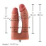 Подвійний фалоімітатор-насадка Hismith Silicone Double Penetrator Dildo 7.4, тілесний - Фото №8