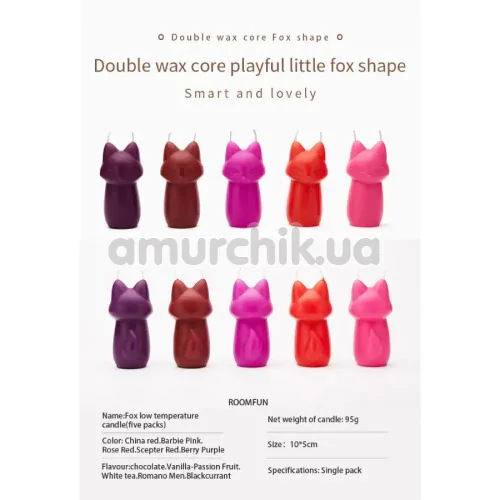 Свічка Roomfun Fox Sex Candle - чорна смородина, темно-фіолетова