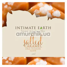 Оральный лубрикант Intimate Earth Salted Caramel - соленая карамель, 3 мл - Фото №1
