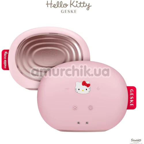 Ультразвуковой массажер-маска для лица Geske Sonic Warm & Cool Mask 8 in 1 - Hello Kitty, розовый