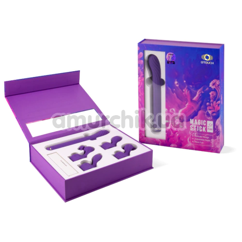 Вибратор для точки G с насадками Otouch Magic Stick S1 Plus, фиолетовый